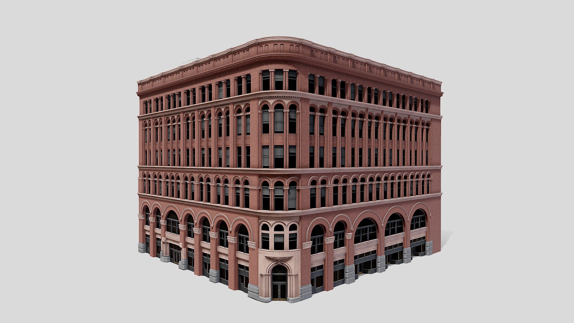 The Interurban Building, formerly known as the Seattle National Bank Building is an historic office building located in the Pioneer Square neighbourhood of Seattle, Washington, United States. Built from 1890 to 1891 for the newly formed Seattle National Bank, it is one of the finest examples of Richardsonian Romanesque architecture in the Pacific Northwest and has been cited by local architects as one of the most beautiful buildings in downtown Seattle. It was the breakthrough project of young architect John Parkinson, who would go on to design many notable buildings in the Los Angeles area in the late 19th and early 20th century 3d model