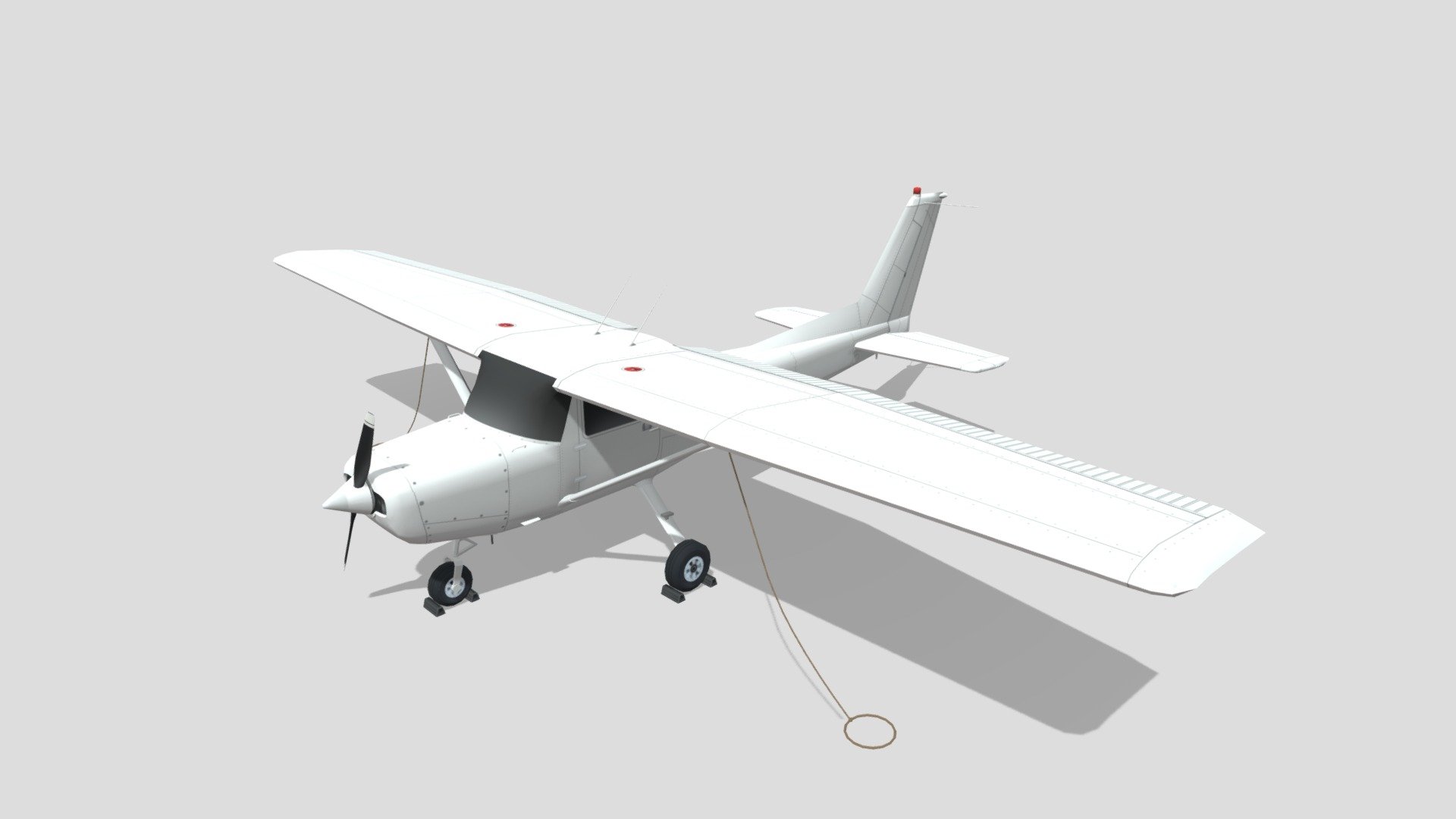 The Cessna 152 is an American two-seat, fixed-tricycle-gear, general aviation airplane, used primarily for flight training and personal use.

This is a meticulously crafted 3D low-poly model of a Cessna 152, optimized for minimal complexity with less than 5000 polygons. Despite its low polygon count, the model accurately captures the iconic design and aerodynamic features of the Cessna 152, making it ideal for real-time rendering in games or simulations.

The model comes with a blank layered texture, providing a clean slate for customization. This allows you to apply your own color schemes, decals, or airline branding. The layered structure of the texture file offers flexibility in modifying different parts of the aircraft separately, such as the fuselage, wings, engines, and tail.

In summary, this Cessna 152 low-poly model is a perfect blend of simplicity, accuracy, and customizability, making it a versatile asset for any 3D project 3d model