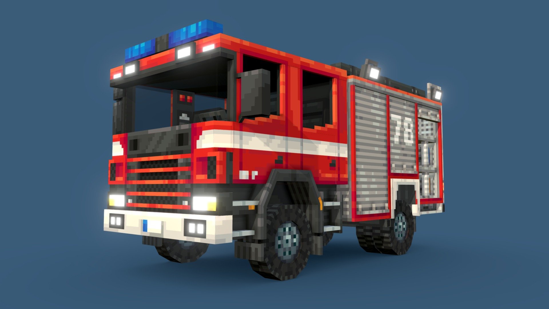 Made for blockbench splash art contest

Render:

 - Scania Fire Truck - 3D model by Wacky (@wackyblocks) 3d model