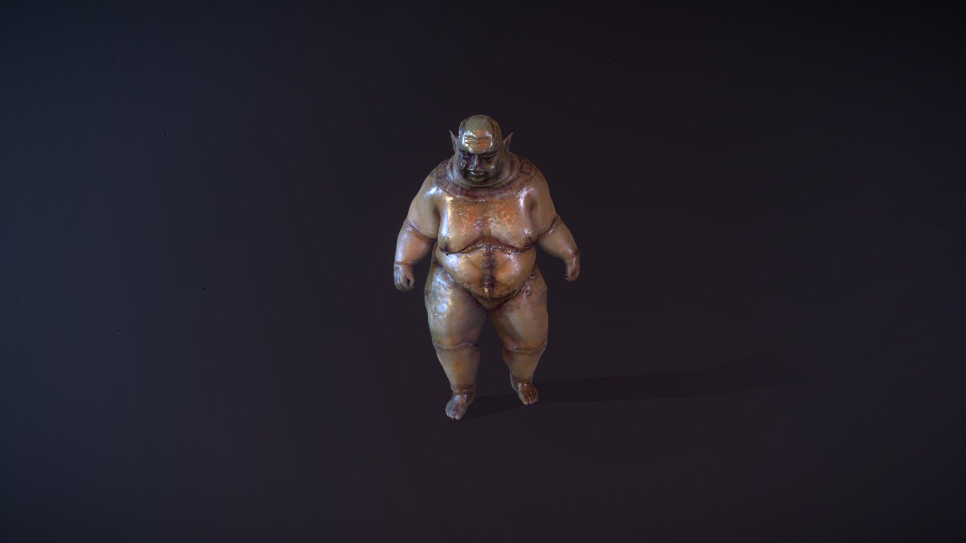 Problem with belly weighting was caused by sketchfab :/ - Horror Fat Monster - 3D model by sSamael 3d model