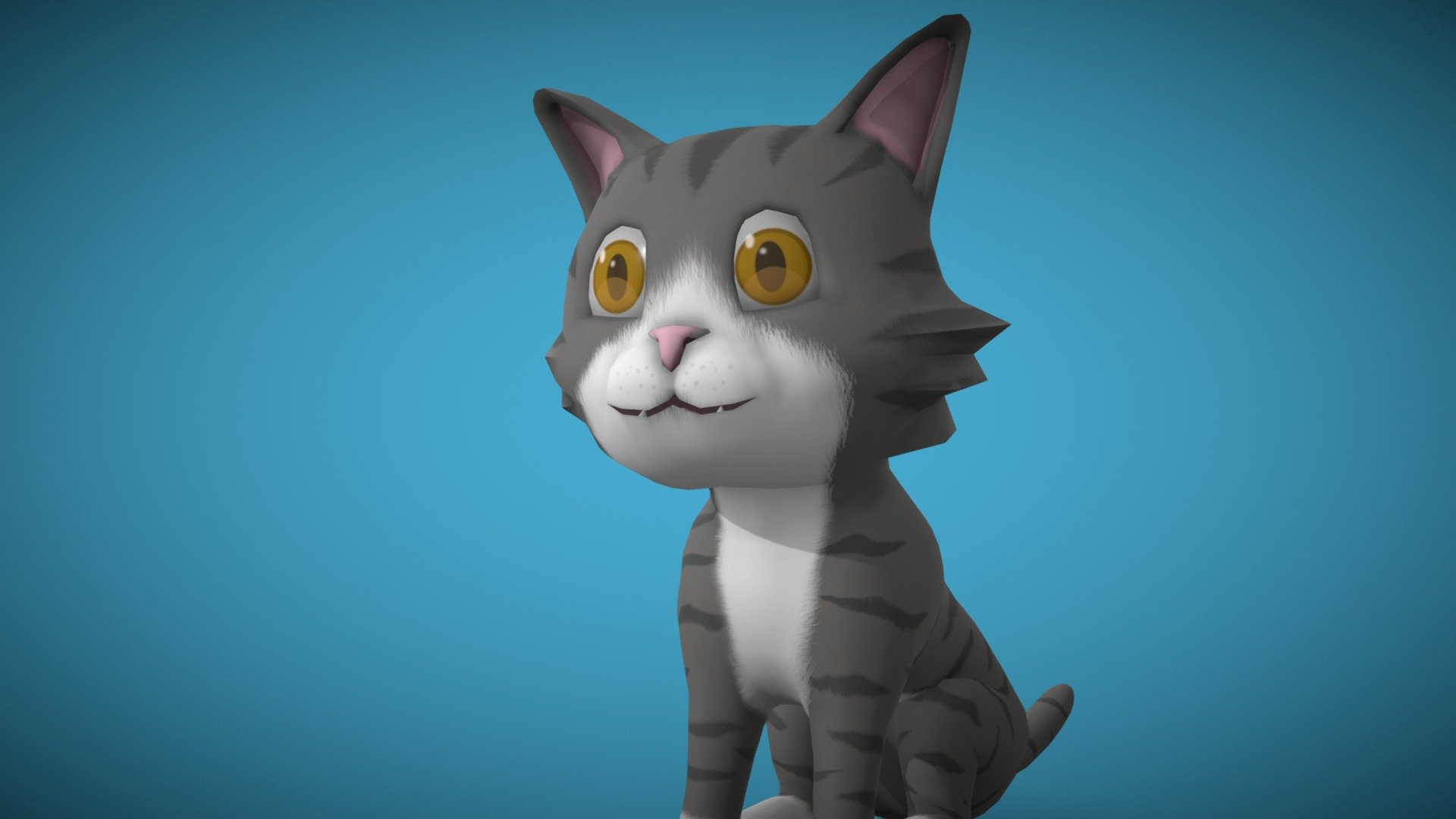 This package consists of a animated low poly Cartoon cat, with 7 texture varients (Ginger,Black, Siamese,Bengal,BrownTabby,GingerTabby and GingerTabby)
In addition to the Base Map texture, there is also a Normal Map, and Specular Map,(all textures are in 1k. The eye colour can be combined with other Fur textures, There are a few accessories for the cat.
If you experience any problem with this asset, please contact me by my email for support.




There are 15 animations for the cats



Walk

Trot

Run

Jump

Eat

Idle Breath

Idle Stretch

Sleep

Sleep Idle

Sit

Sit Idle

Sit Clean

Meow

Attack Left

Attack Right


Model specifications
Cartoon Cat
Contains LODs:
LOD0 Triangle Count: 7298
LOD1 Triangle Count: 4421
LOD2 Triangle Count: 3417
LOD3 Trinagle Count: 2139

Collar
Triangle Count: 640

Collar Pumpkin
Triangle Count: 604

Witche Hat
Triangle Count: 892 - Cat Cartoon - Buy Royalty Free 3D model by Luna (@Luna_04) 3d model