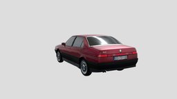 Alfa Romeo 164 sedan, alfaromeo, 80s, game-ready, retrogames, retrowave, low-poly