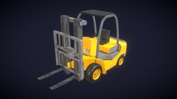 Industrial Forklift Lowpoly 3D-Model