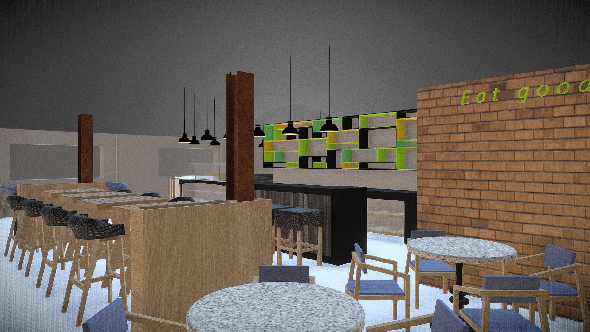Small and very colourful Bar-Restaurant concept for private client. 

More Info: http://www.hollington-architects.co.uk/
Profile: www.jdelcampo.com - Bar-Restaurant - 3D model by JdelCampo (@jesusdelcampo) 3d model