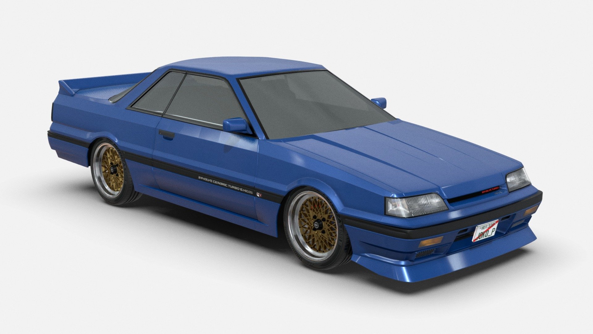 This is the same as my Itasha Skyline R31, except this came without the livery (but it has the UV ready) plus a set of OEM wheels 3d model