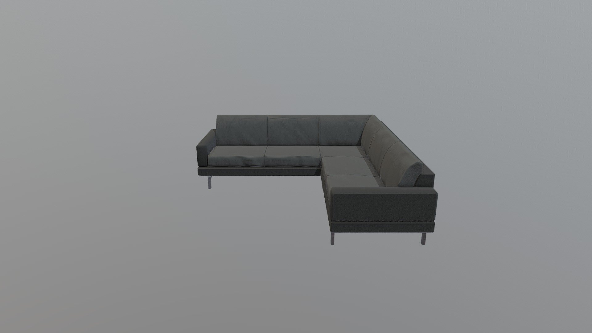Leather corner couch for 5 persons 3d model