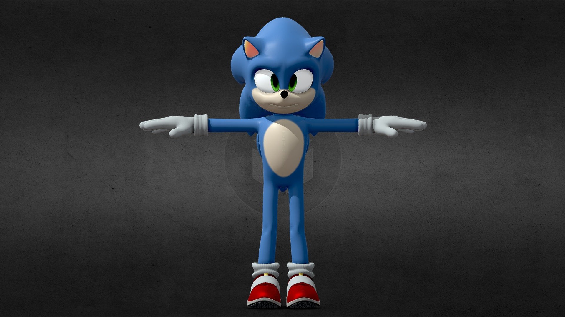 Sonic Movie. Thanks to this person, the model is free for everyone Ponlets! - Sonic Movie | Free - Download Free 3D model by TerrAxy 3d model