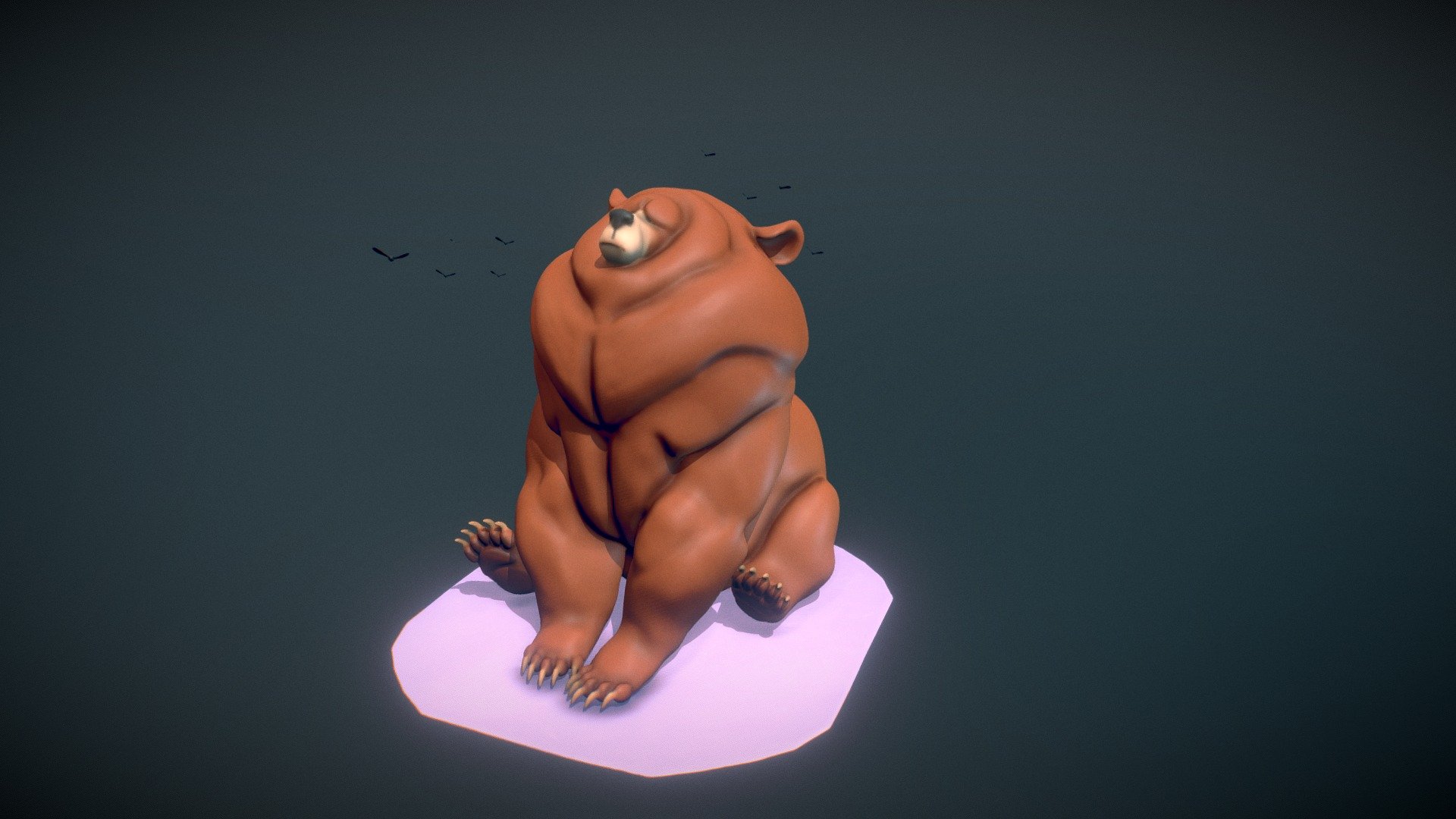 Based off a drawing by Aaron Blaise because it made me laugh

Original image: https://i.pinimg.com/originals/e7/fb/3f/e7fb3fc2f218b2ff592e07ca671b9009.jpg - Fat bear - 3D model by HNicol 3d model