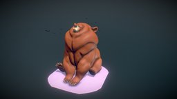 Fat bear bear, cartoony, stylised, brotherbear, stylisedmodel, chonkyanimal
