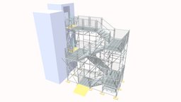 escalier public scaffolding, echafaudage, sketchup