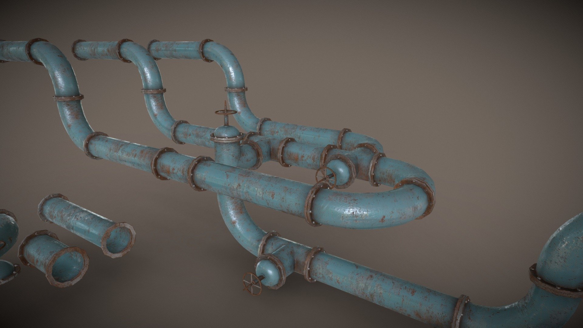 A kitbash kit for water/gas pipes - Kitbash Pipe kit - Buy Royalty Free 3D model by Rico Peters (@ryko777) 3d model