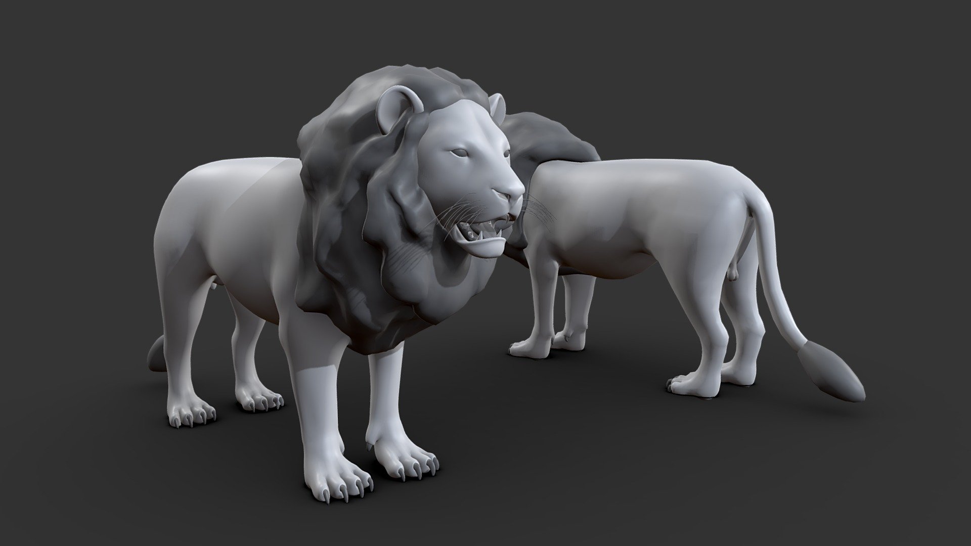 Visit the link to get this model on Artstation:


https://www.artstation.com/a/35516931
Lion model was made in Maya with proper topology and looping with Unwraped UV and no over lapping.

Ready for sculpting and texturing&hellip;

File format:





Obj




Fbx




Maya file




Blender file



Inside the product:





clean topology




Single Udim 




unwrapped Uvs for texturing




no overlapping UVs




proper naming and grouping



You May also like:


👉 https://skfb.ly/oQ9oN 👈
 - Lion - Topology + UV Map - Buy Royalty Free 3D model by Tashi59 (@tsering) 3d model