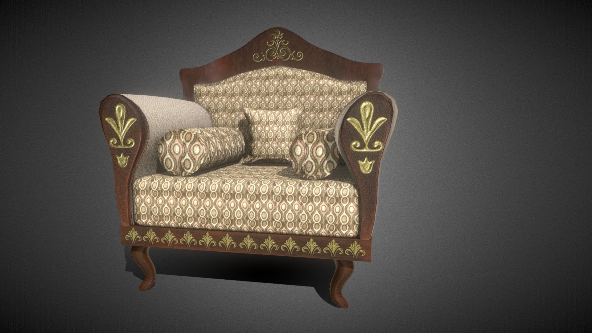 This is a digital 3d model of a Wingchair.

This model can be used for any themed render project, used either as a background prop, or as a closeup prop due to its high detail and visual quality.

This product will achieve realistic results in your rendering projects and animations, being greatly suited for close-ups due to their high quality topology and PBR shading 3d model