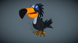 Tou Fowl (Toucan Bird) flying, bird, birds, jungle, toucan, stylize, game, rigged, flying-bird, toucan-bird