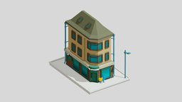 Modern building 03 outdoor, low-poly, lowpoly, house, building, simple