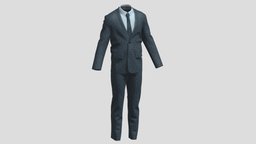 Men Outfit 02 Low Poly PBR Realistic suit, style, coat, business, western, suite, costume, manager, wear, formal, pant, caucasian, character, man, male, clothing, salesperson
