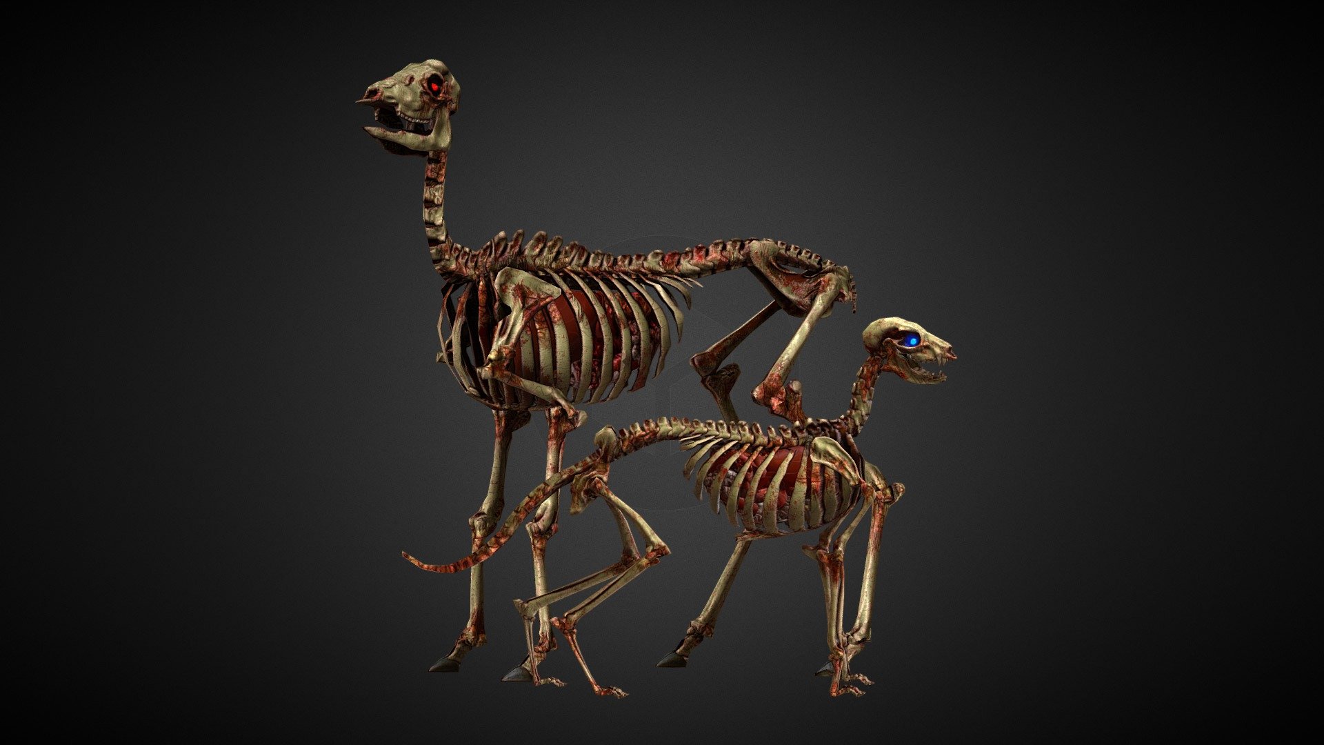 Roe Deer and Fox was made for the mobile game Wild Hunt for Ten Square Games on Halloween event. 
Sculpture, retopology and uv-mapping made in Blender, textures in Substance Painter and Photoshop - Roe Deer and Fox - Halloween Edition - 3D model by 3dbogi 3d model