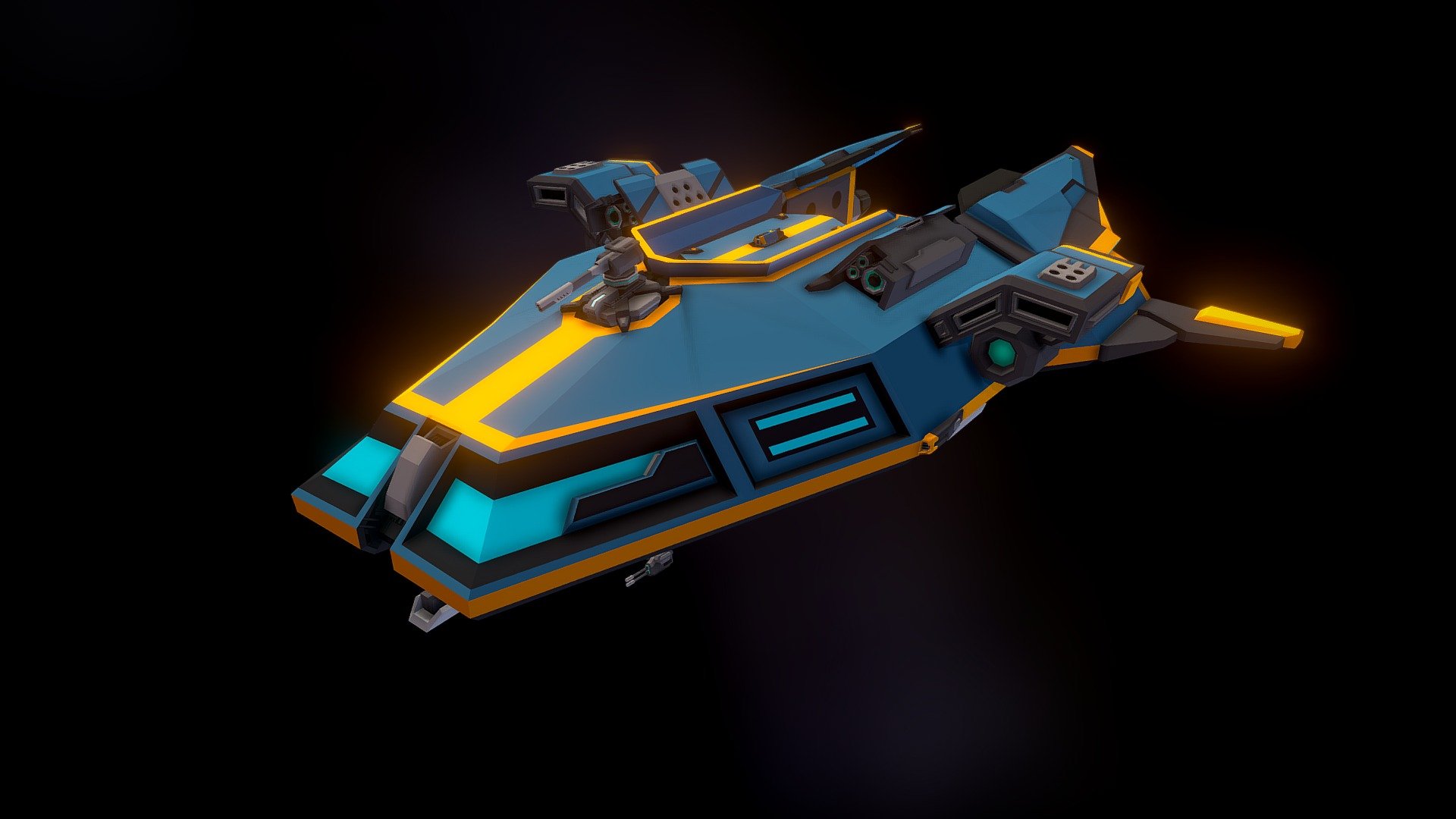 * low-poly game ready 3d model sci-fi spaceship
*All textures provided in .psd or .png format. This asset contains 1 main atlas 2k
The ship has a separate capsule with a small detachment of infantry (6 people) that can infiltrate enemy ships from the inside 3d model