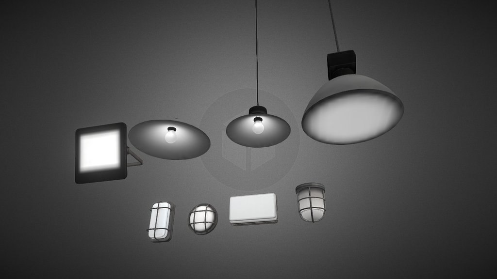 Industrial Lamp Pack - 3D model by Lunria 3d model