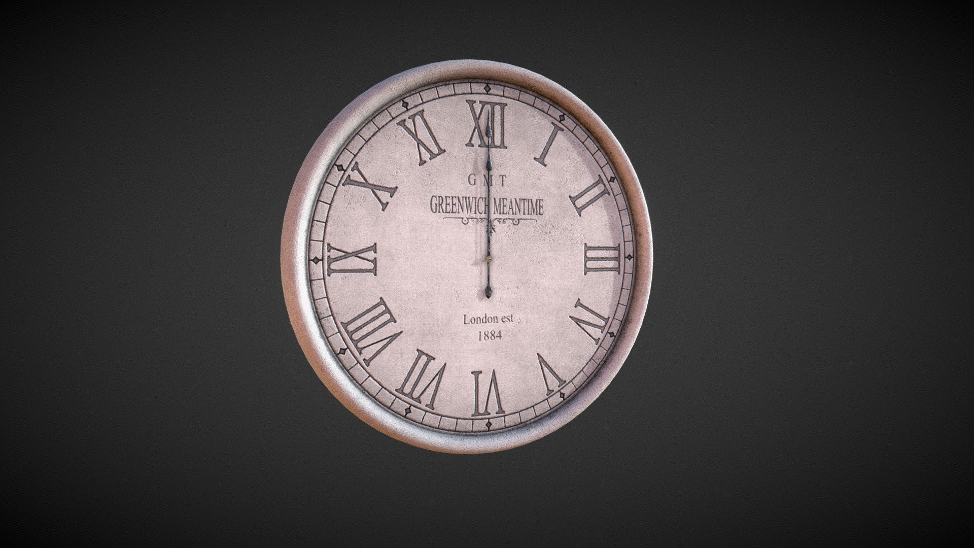 Greenwich Concrete Clock



All quad design.

All Textures created in Substance Painter and exported in 2K PBR formats.

Optimised mesh, all unnecessary edge loops removed.

Game ready - High poly game.

Logically named objects, materials and textures.

Modelled in Blender 2.83.

Textured in Substance Painter 2020.1.3.

Rendered in Marmoset Toolbag 3.

Subdivision ready.
Animated Hands (at 30fps, 300 frames, 10 seconds to complete a 12 Hour cycle).
Highly detailed textures, including dirt build up, rusting and sanding marks.

modelled to real world scales,

Clock - 79.3cm tall, 79.3cm wide, 4.92cm deep

Fully and efficiently UV unwrapped.

Formats included




.Blend - Native

.FBX (Baked Animation)

.OBJ (No Animation)

Objects in each file format




Clock

Minute Hand

Hour Hand

Textures included in .png format.

Clock - 2K -




Diffuse

Roughness

Normal - (OpenGL Unity standard, Invert green channel to convert to DirectX Unreal standard)

Metallic
 - Greenwich Concrete Clock - Buy Royalty Free 3D model by PBR3D 3d model
