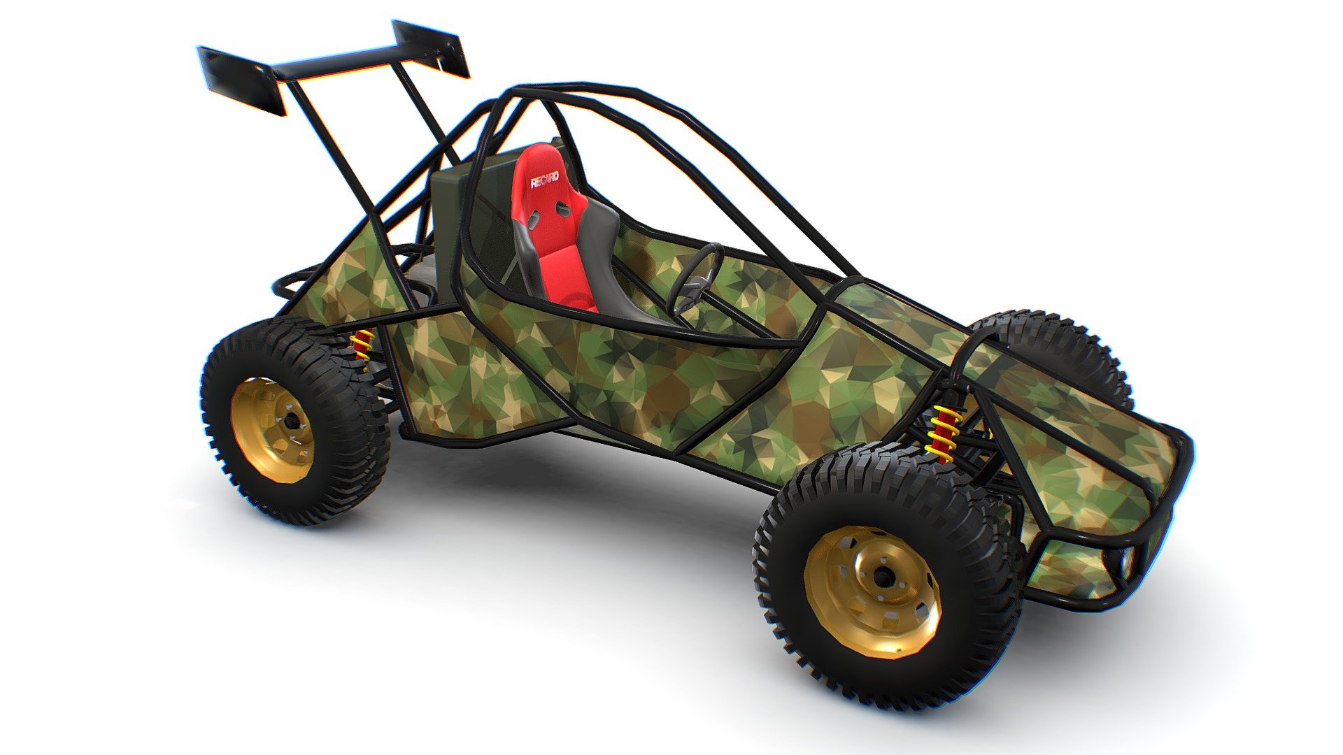 4x4 Off-road Buggy Extreme Sport


A model with blender 3.2
Cycles render engine used.
Also, use with the EEVEE render engine
Materials and textures
Low-poly Design
UV unwrap
Game-ready
3D printable

Suitable for,


off-road game
animation
concept animation
movie,
advertiesment
and many more.

Just buy and Import to your project 3d model