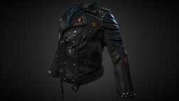 Rock Jacket (mid-poly) leather, jacket, clothes, biker, midpoly, metall, downloadable, metallica, pbr, rock