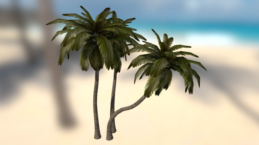 Low Poly Palm Trees - 3D model by mAlkAvIAn 3d model