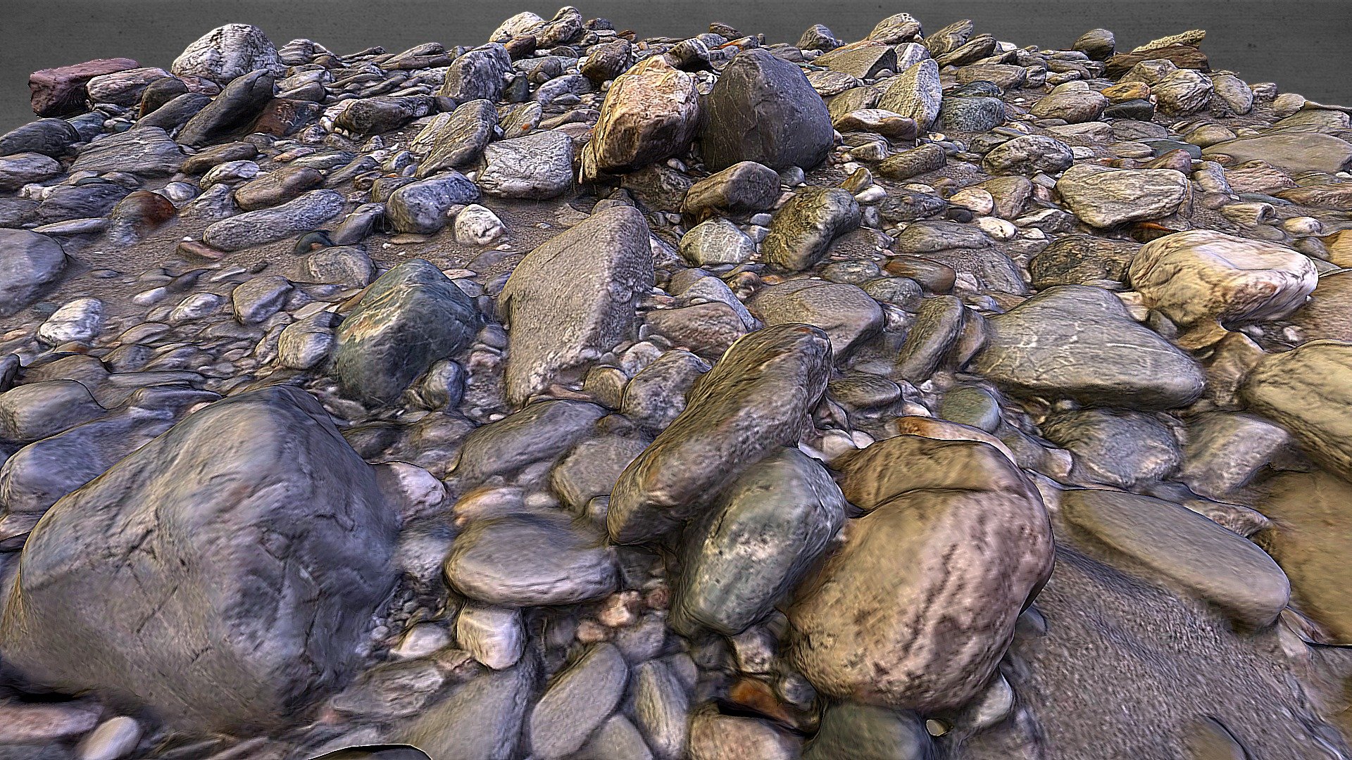 Photoscan model of a cobble river bed in Austria 3d model