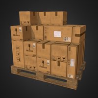Pallet with boxes (4 in 1)