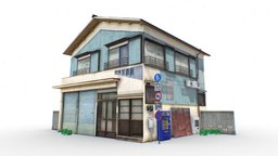 Tokyo Building 7 japan, photorealistic, china, classic, asian, ready, tokyo, chinese, realistic, old, real-time, game, lowpoly, low, poly, house, building, japanese