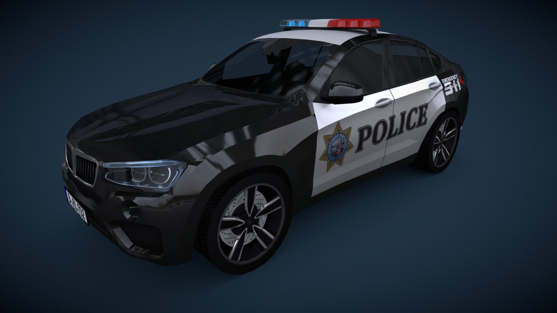 Free to use. Enjoy.

9004 triangles - *FREE* Lowpoly Generic SUV Police - Download Free 3D model by mk2design 3d model