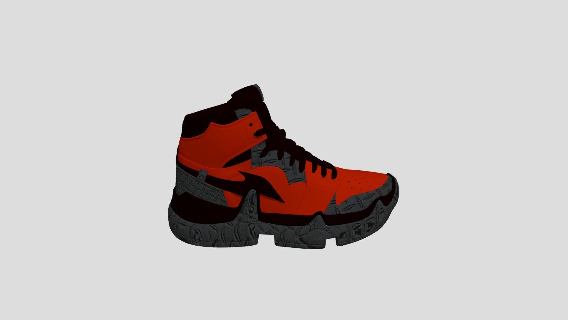 I received a email telling me I could actually design a pair of sneakers I would wear. I have never done any rendering or design work on shoes or clothing but I know what I like, so here's my take on a shoe I would buy if I seen it. Design with 3 colors Orange Nubuck Leather, Black Top Grain Leather, and Dark Gray diamond plate rubber. I would like to thank RTFKT Studios for getting my creative juices flowing.   https://sketchfab.com/rtfkt

Based on “RTFKT CREATOR ONE by RTFKT Studios, licensed under CC-Attribution 3d model