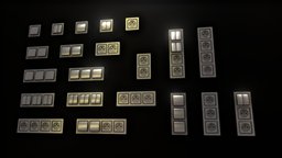 Light switches and outlest asset modern, socket, switch, architectural, props, visualisation, interior, light, gameready