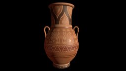Middle Eastern Terracota Urn #2 pottery, jar, urn, oriental, middle-eastern