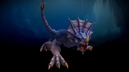 Stylized Fantasy Dinosaur (Creature) horns, skeleton, rpg, lizard, teeth, mmo, rts, fbx, triceratops, reptile, moba, character, handpainted, lowpoly, creature, animation, stylized, fantasy