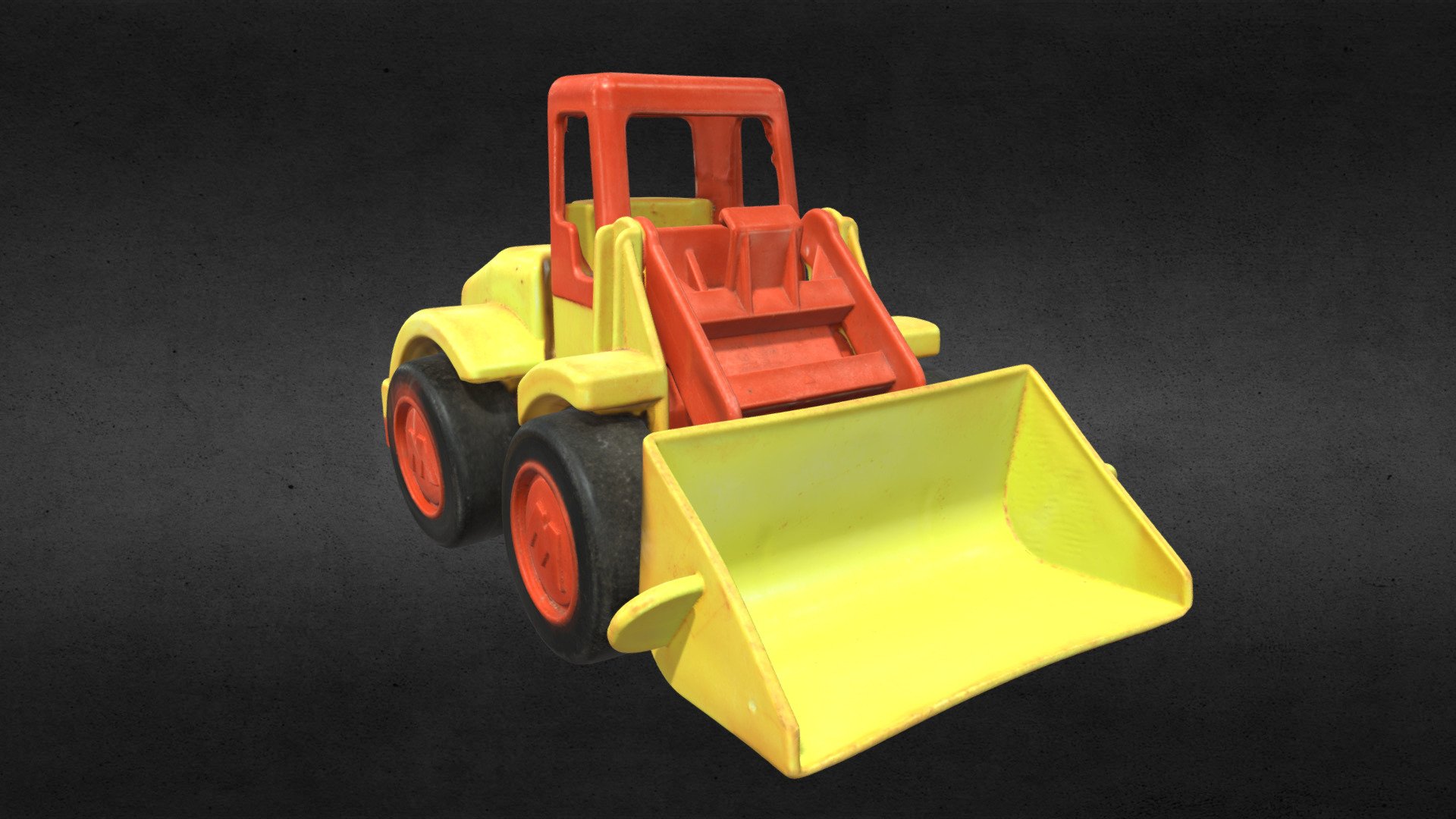 Toy articulated loader

Has seen a lot of beaches and has worked hard but as kids grow up they no longer play with it so it has to go 3d model