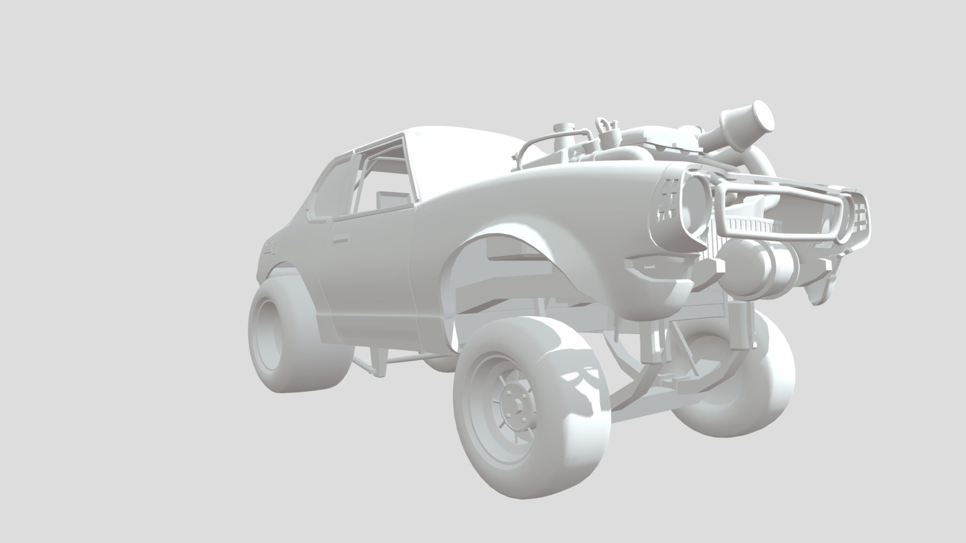 simple and small cartoon car - car drag racing - Download Free 3D model by konima 3d model