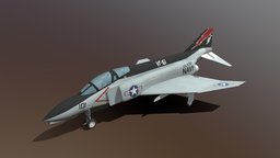 McDonnell Douglas F-4 Phantom simulator, flightgear, aircrafts, blender, lowpoly