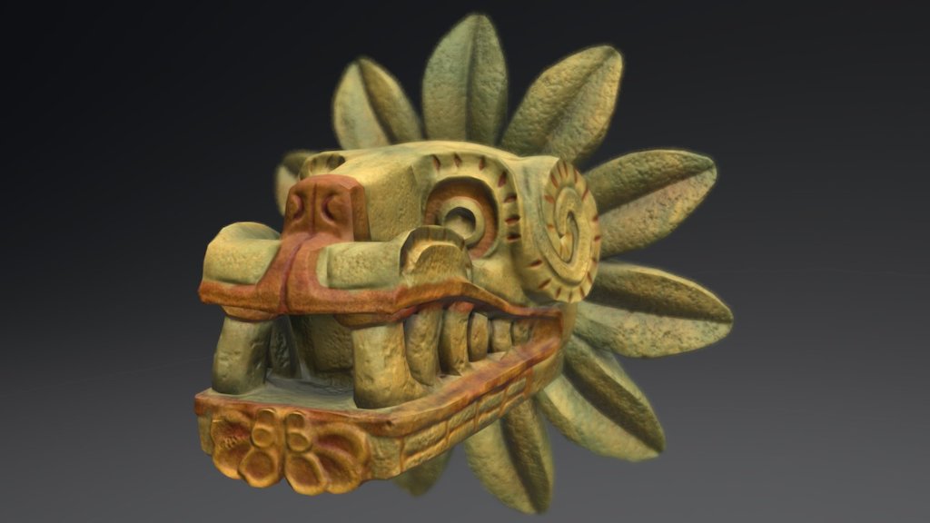 Quetzalcoatl head for z brush learning 3d model