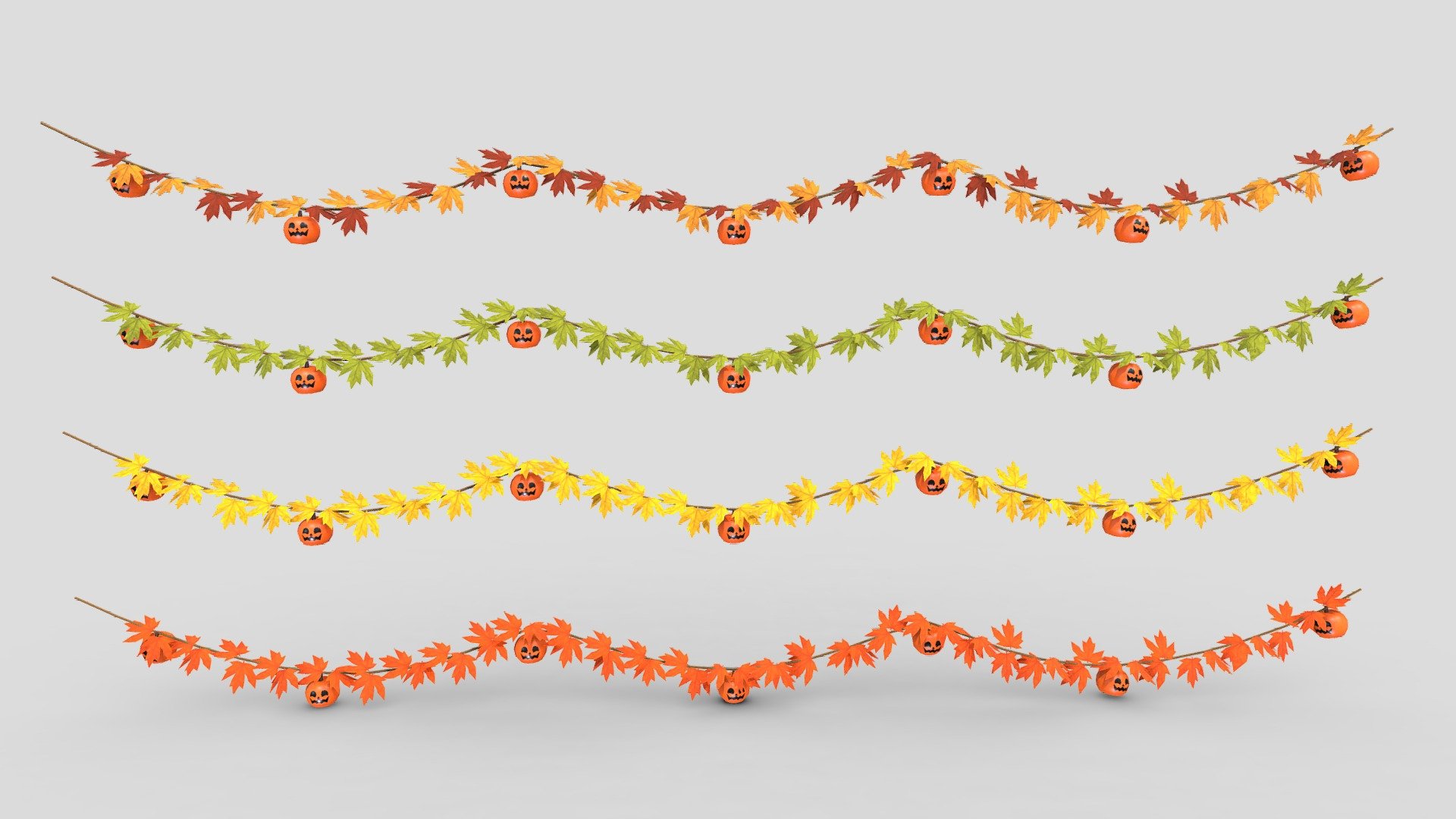 Pumpkin Garlands - Buy Royalty Free 3D model by Sebastian.BA 3d model