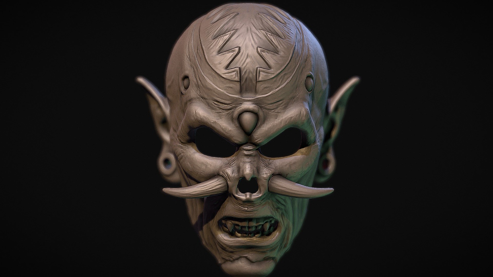 Demon Mask v.2 render test - Demon Mask v.2 - Buy Royalty Free 3D model by Polygon Artisan (@kleberrcosta) 3d model