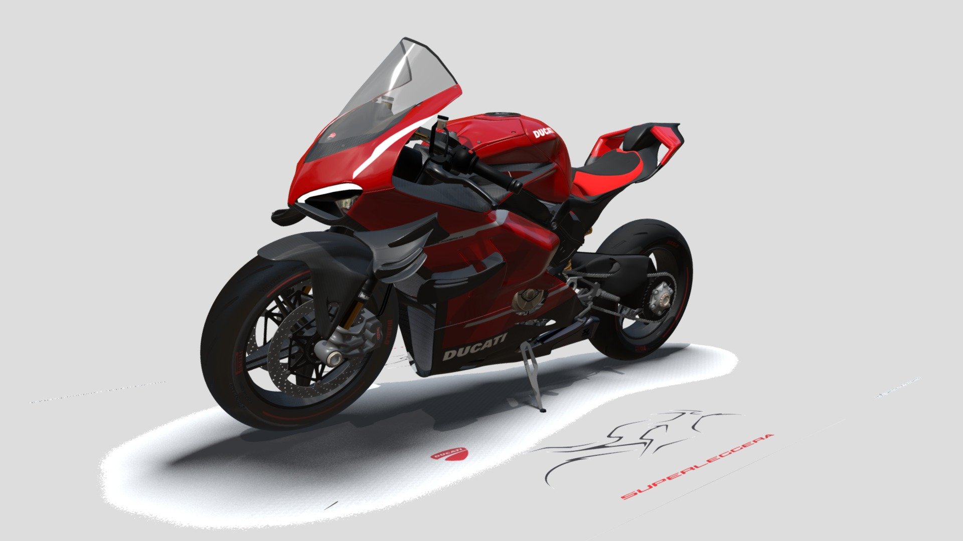 Superleggera V4
Produced in a limited edition of only 500 numbered units and accompanied by a certificate of authenticity, the new Superleggera V4 is the most exclusive Ducati ever produced.

my own modeling with various photo sources on social media, this modeling is not accurate according to the original motorbike
don't forget to credit the creator if you upload it on other media

link: behance:https://www.behance.net/fauziferiawan artstasion: https://www.artstation.com/palasuku

object: 89
vertices:900k - ducati superlaggera vr 4 2020 - 3D model by fauziskecthfab 3d model