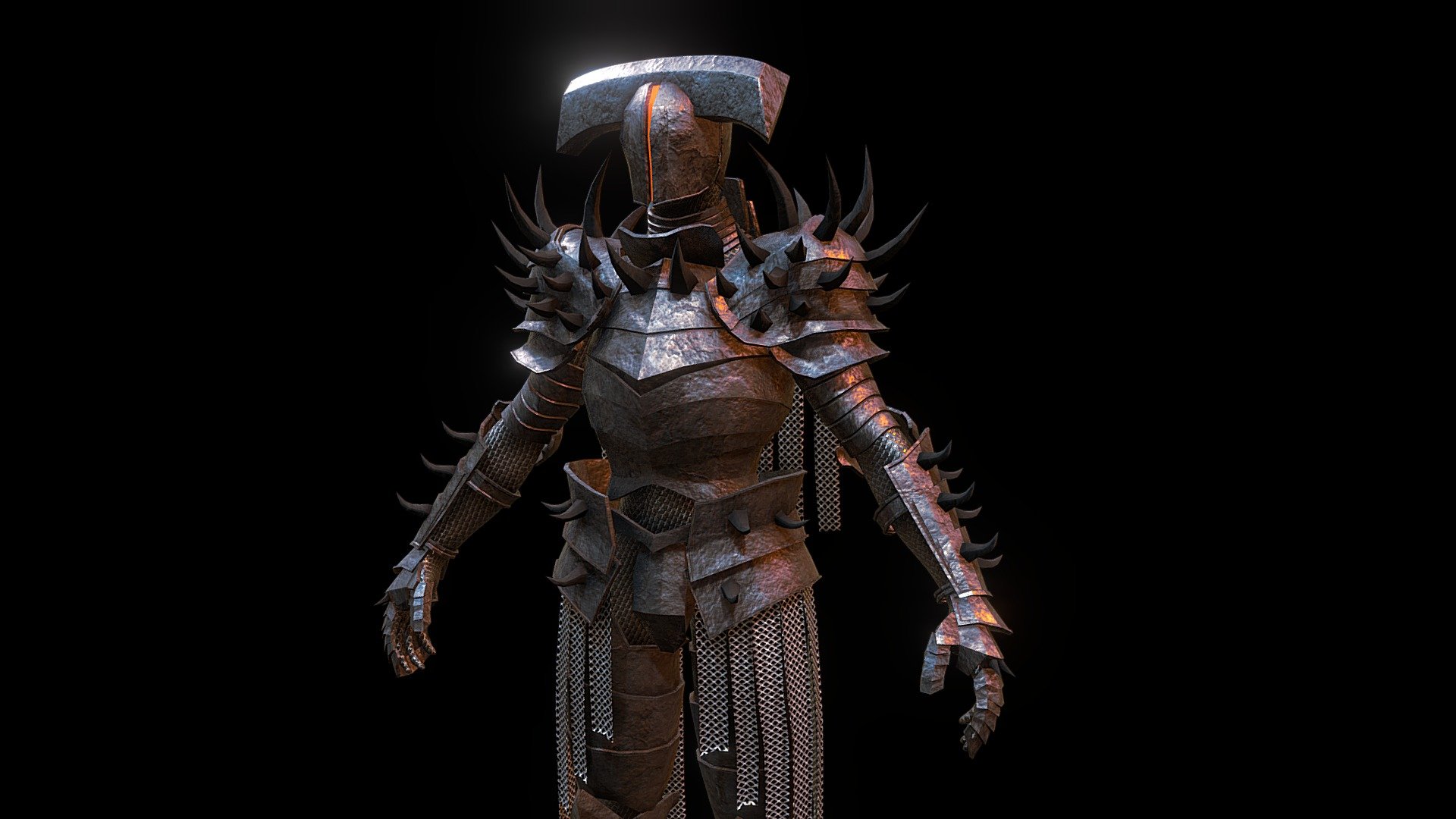 A heavy dark fantasy armor inspired by dark souls, cleat topology and game ready - Armor Of Thorns: dark fantasy medieval knight - Buy Royalty Free 3D model by Hektor (@gasparoni.mg) 3d model