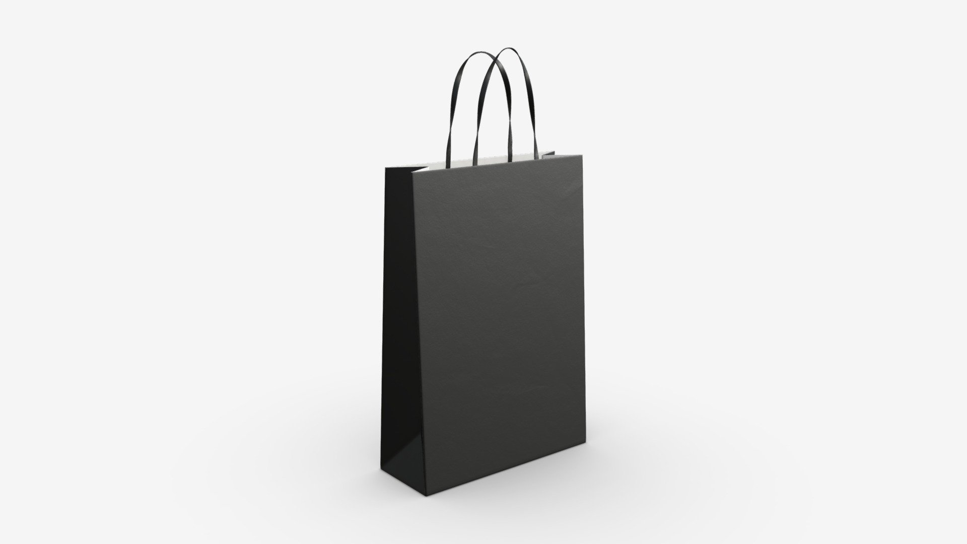 Black paper bag with handles 01 - Buy Royalty Free 3D model by HQ3DMOD (@AivisAstics) 3d model