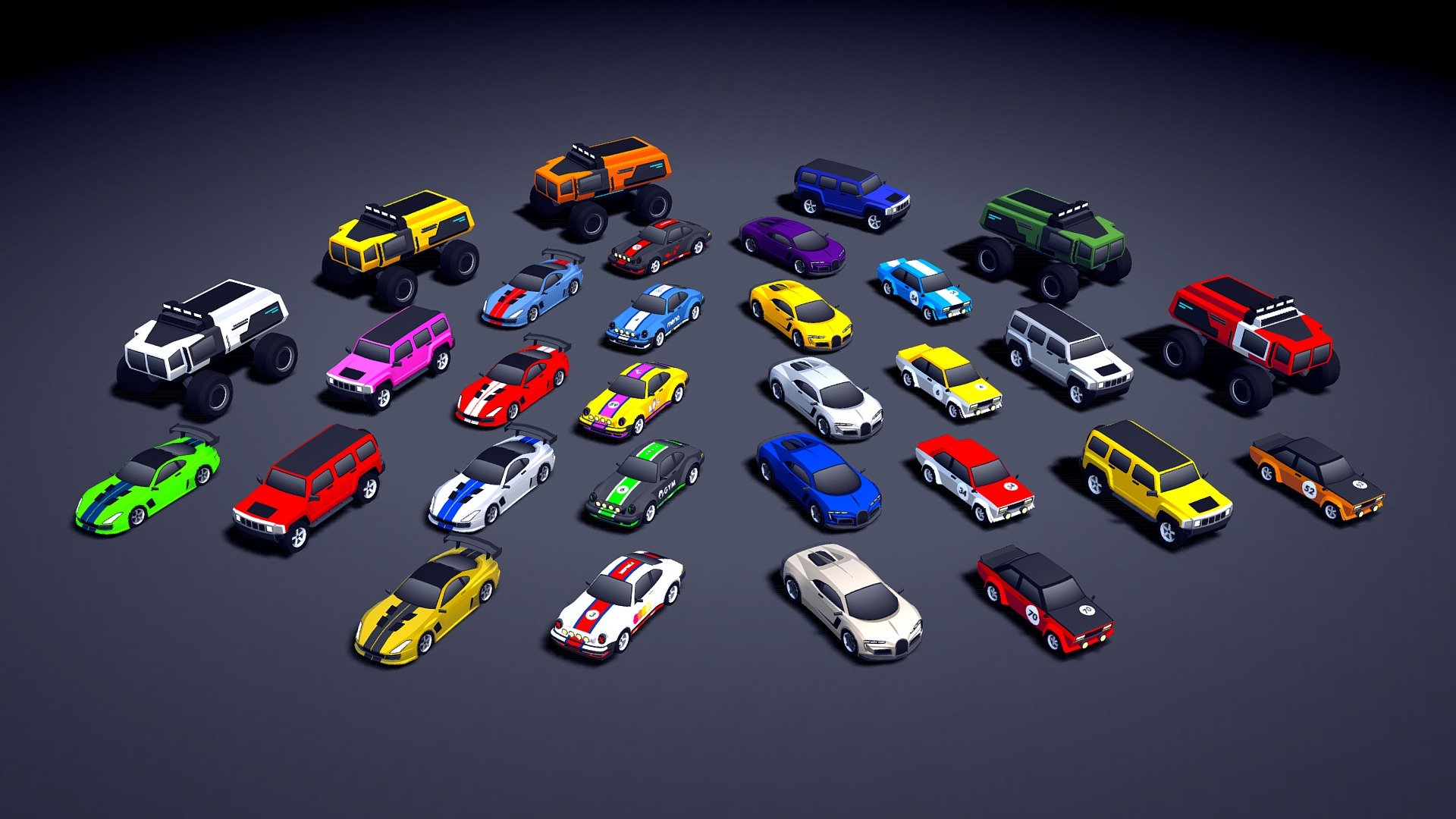 All these vehicles will be added to ARCADE: Ultimate Vehicles Pack in March 8th with no additional cost. Available in Unity3D (in the Unity Asset Store and Sketchfab.

This update includes cars, trucks and space rovers!. I hope you like it

Best regards, Mena 3d model