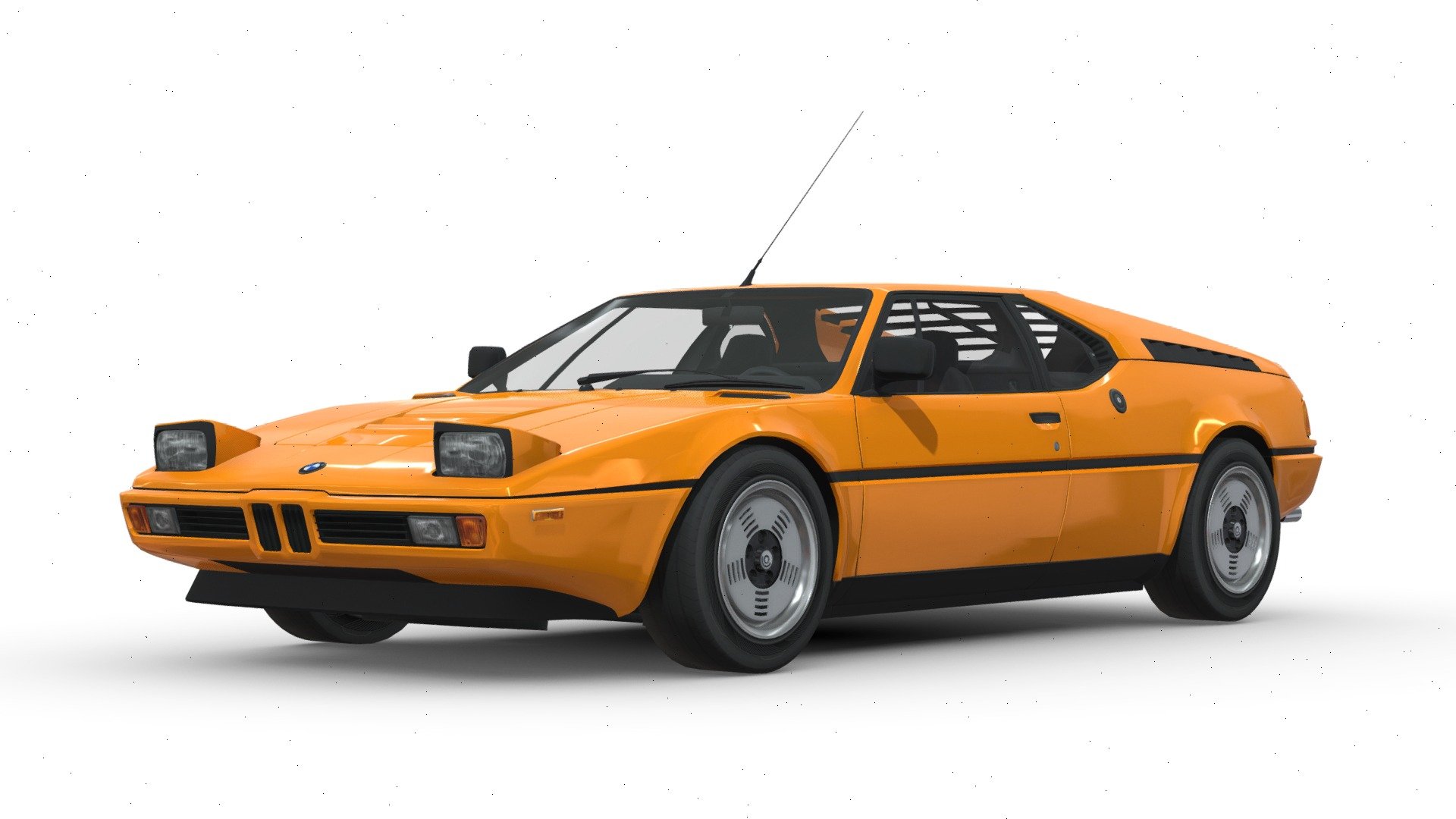 3D model of the BMW M1 car, a faithful reproduction of the iconic vehicle with a distinctive design and expressive details. Perfect for visualization, animation and design 3d model