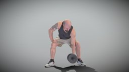 Sporty man training with dumbbell 413 style, archviz, scanning, people, standing, , photorealistic, sports, fitness, gym, dumbbell, smile, running, quality, realism, workout, handsome, sales, malecharacter, bald, peoplescan, male-human, jogging, crossfit, sportswear, stretching, torsomale, realitycapture, photogrammetry, lowpoly, scan, man, male, highpoly, scanpeople, deep3dstudio