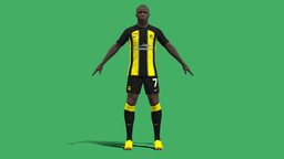 3D Rigged NGolo Kante Al-Ittihad 2024 football, player, soccer, footballer, 2024, character, model, man, animation, rigged, 2023, kante, al-ittihad, ngolo