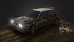 WRC Lancia Hf integrale rally, mud, sportscar, dirty, wrc, lancia, pbr-texturing, pbr-game-ready, texturing, car