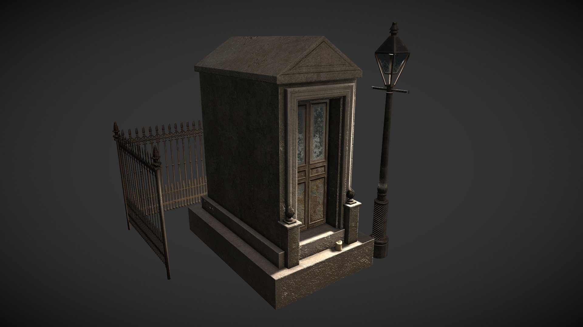 Low poly, modular, French-style cemetery assets. Part of a kit. Modeled and sculpted in Blender, textured in Substance Painter 3d model